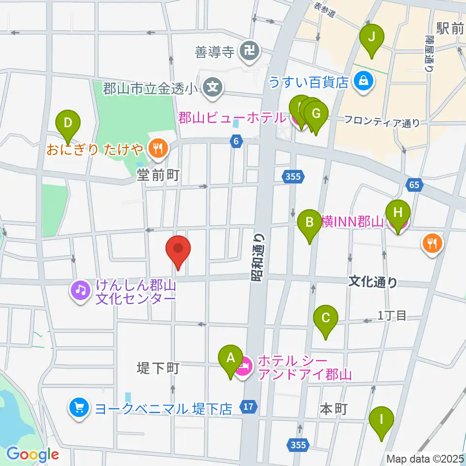 NOA楽器周辺のホテル一覧地図