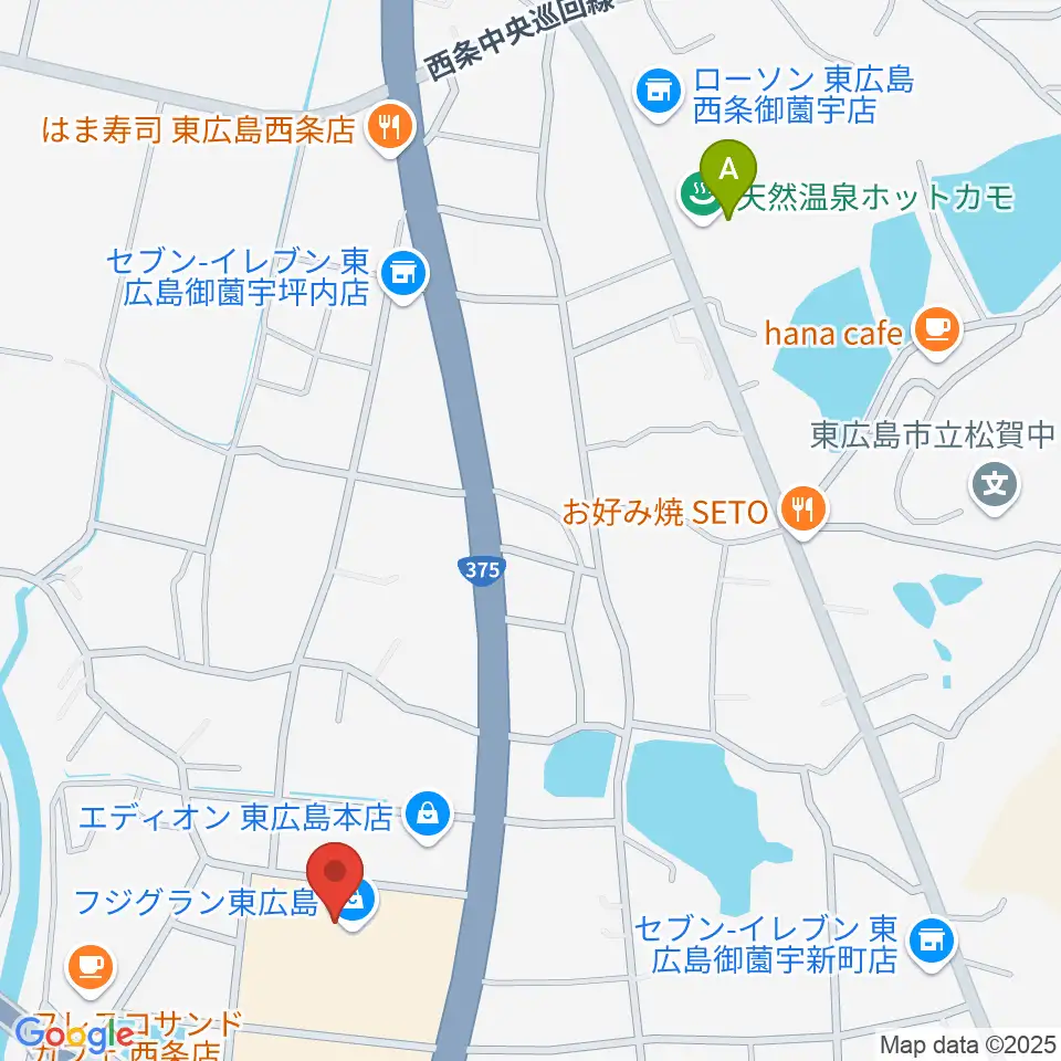 キハラ楽器西条店ときめきセンター周辺のホテル一覧地図