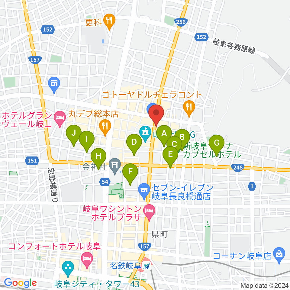 オワリヤ楽器周辺のホテル一覧地図