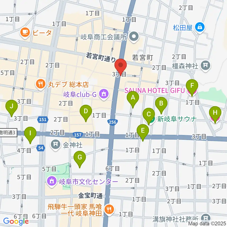 オワリヤ楽器周辺のホテル一覧地図