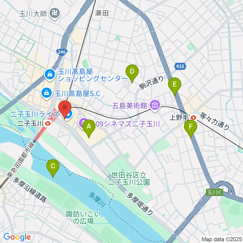 島村楽器 二子玉川ライズ・ショッピングセンター店周辺のホテル一覧地図