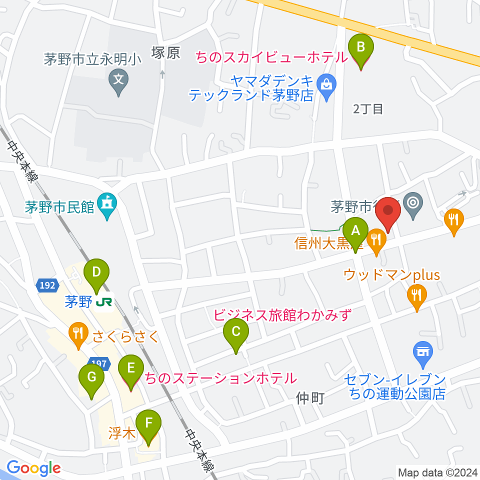 シマダヤ楽器店周辺のホテル一覧地図