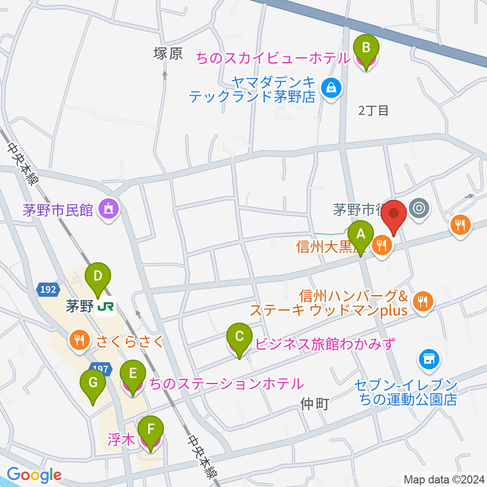 シマダヤ楽器店周辺のホテル一覧地図