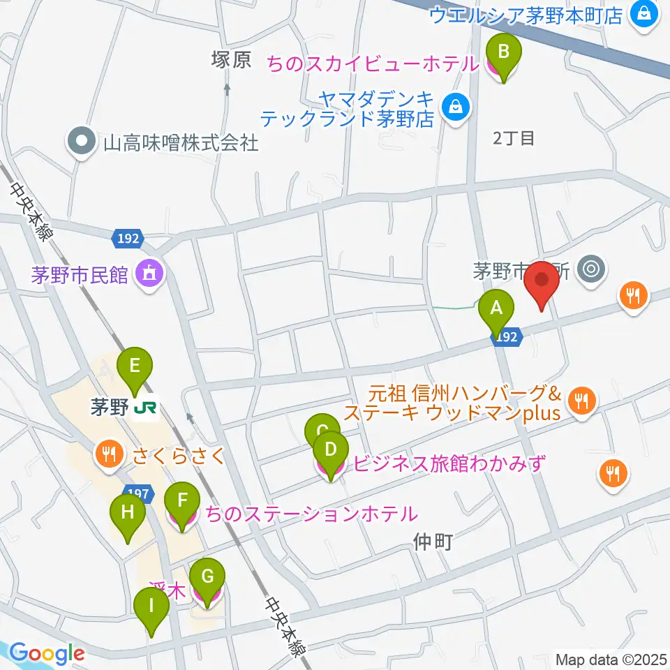 シマダヤ楽器店周辺のホテル一覧地図