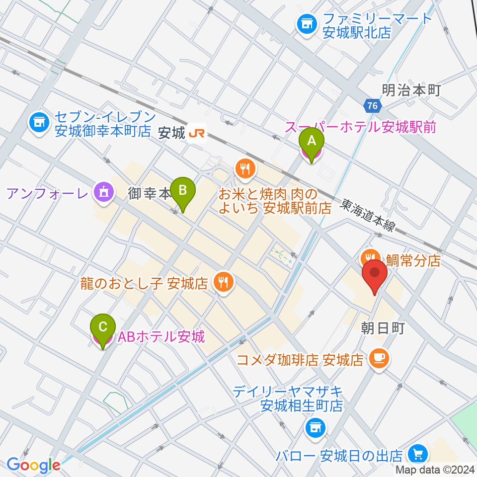 ツルタ楽器周辺のホテル一覧地図