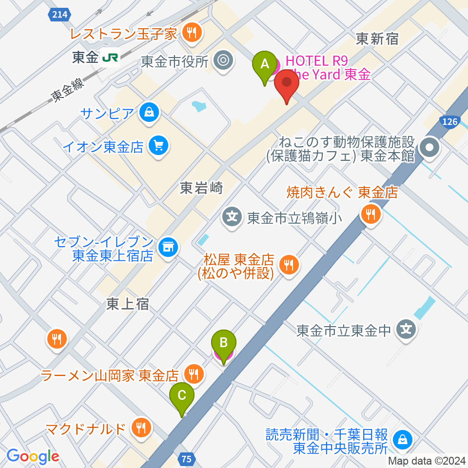 WAVE1周辺のホテル一覧地図