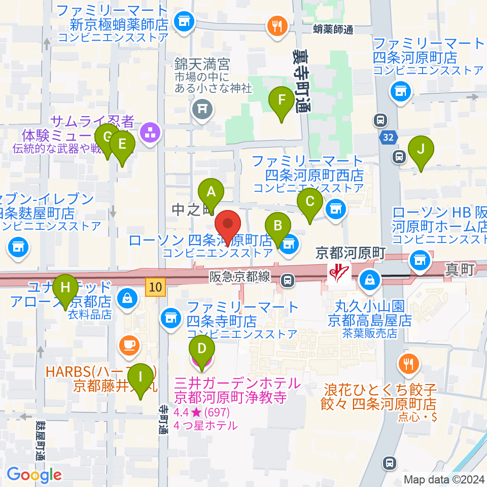 穴沢楽器店周辺のホテル一覧地図