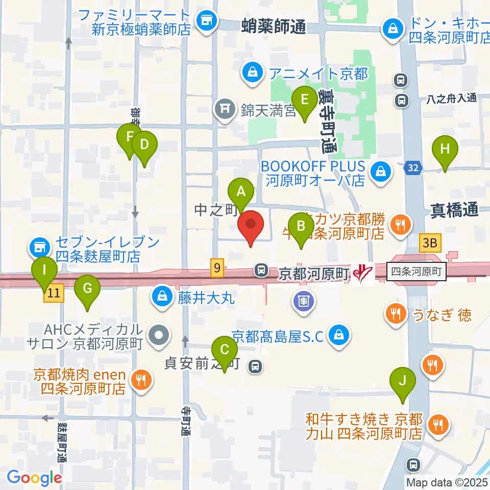 穴沢楽器店周辺のホテル一覧地図