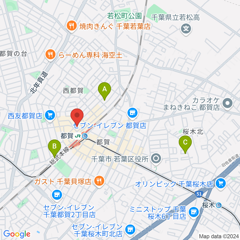 株式会社アイバ楽器周辺のホテル一覧地図