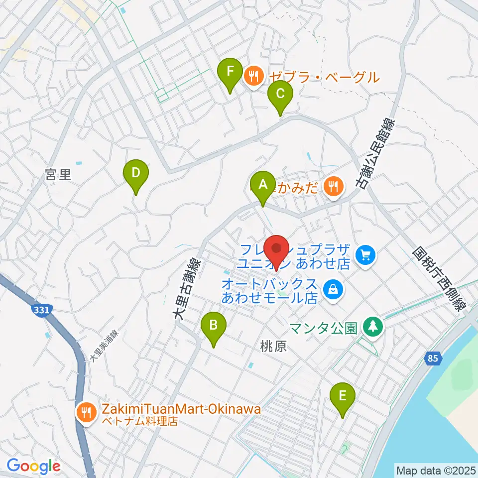 新崎太鼓三味線店周辺のホテル一覧地図