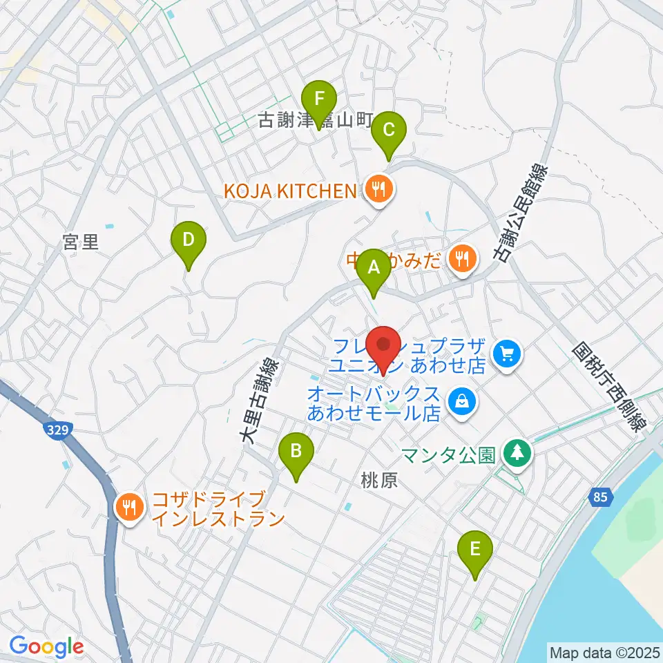 新崎太鼓三味線店周辺のホテル一覧地図