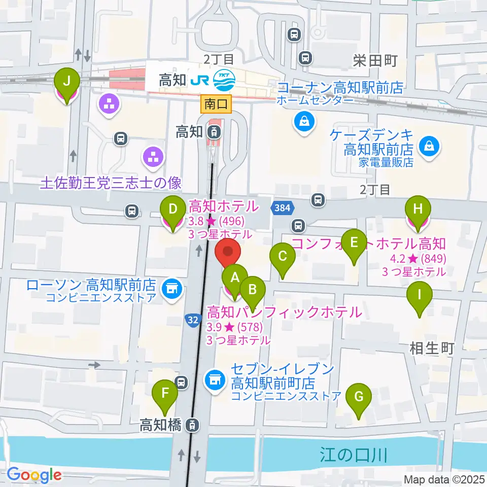 アルペジオ楽器周辺のホテル一覧地図