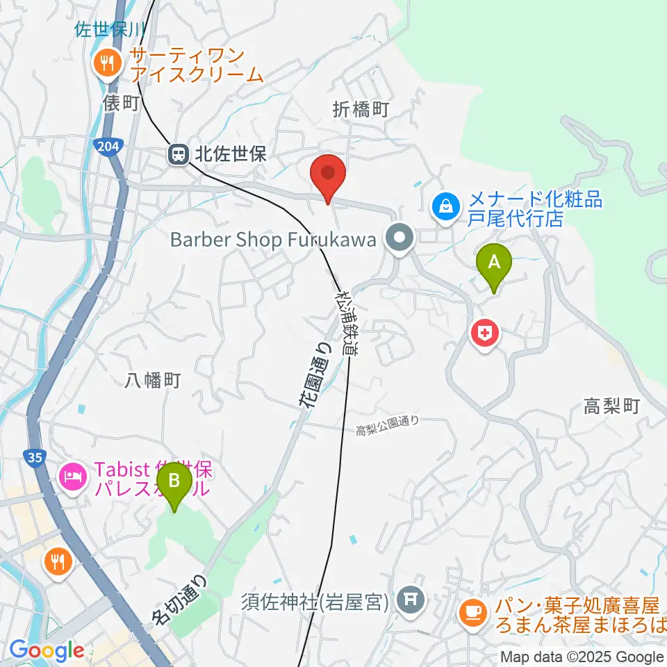 アルス楽器 佐世保店周辺のホテル一覧地図