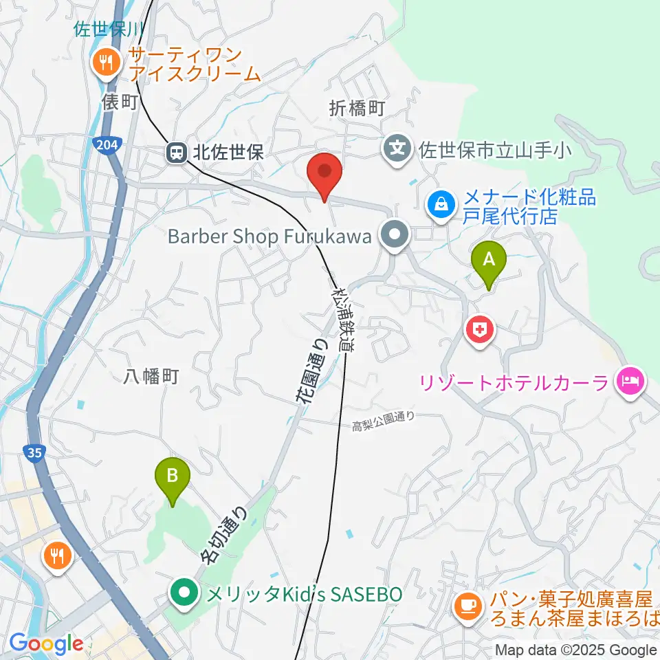 アルス楽器 佐世保店周辺のホテル一覧地図