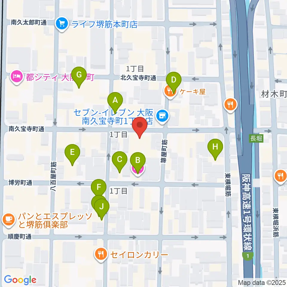 エバ電子楽器周辺のホテル一覧地図