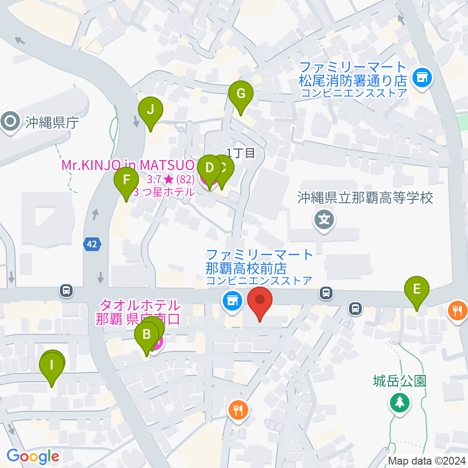 文教楽器周辺のホテル一覧地図