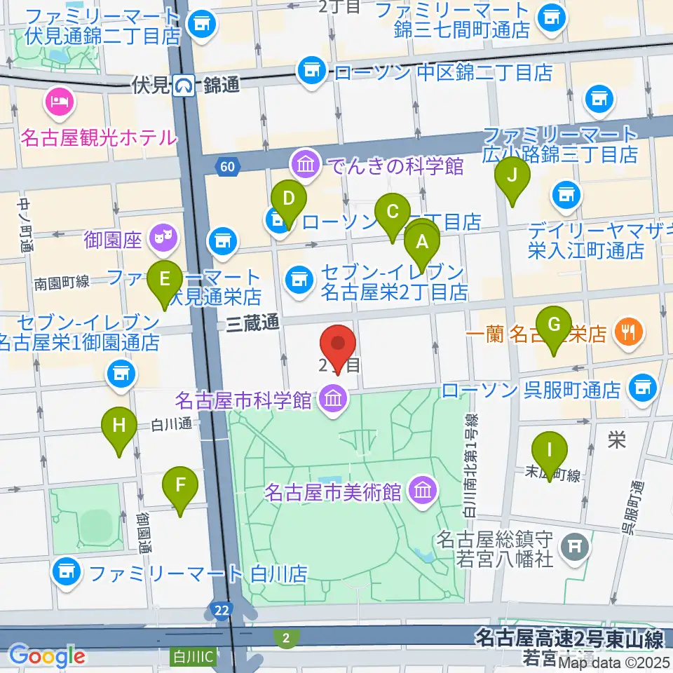 シャコンヌ名古屋店周辺のホテル一覧地図