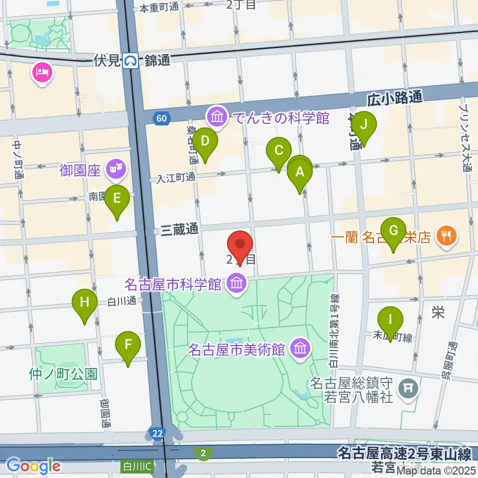 シャコンヌ名古屋店周辺のホテル一覧地図