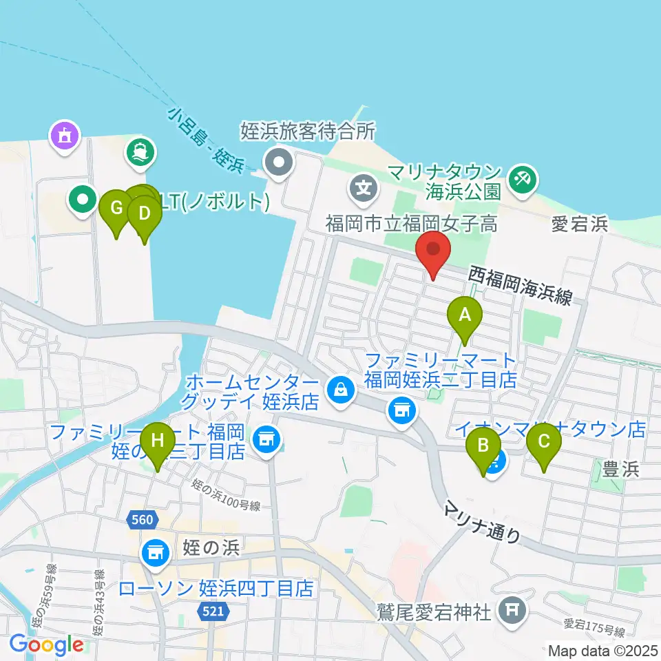 シャコンヌ福岡店周辺のホテル一覧地図