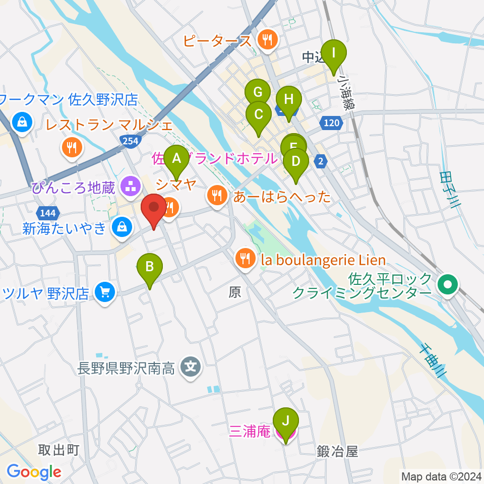 池田楽器店周辺のホテル一覧地図