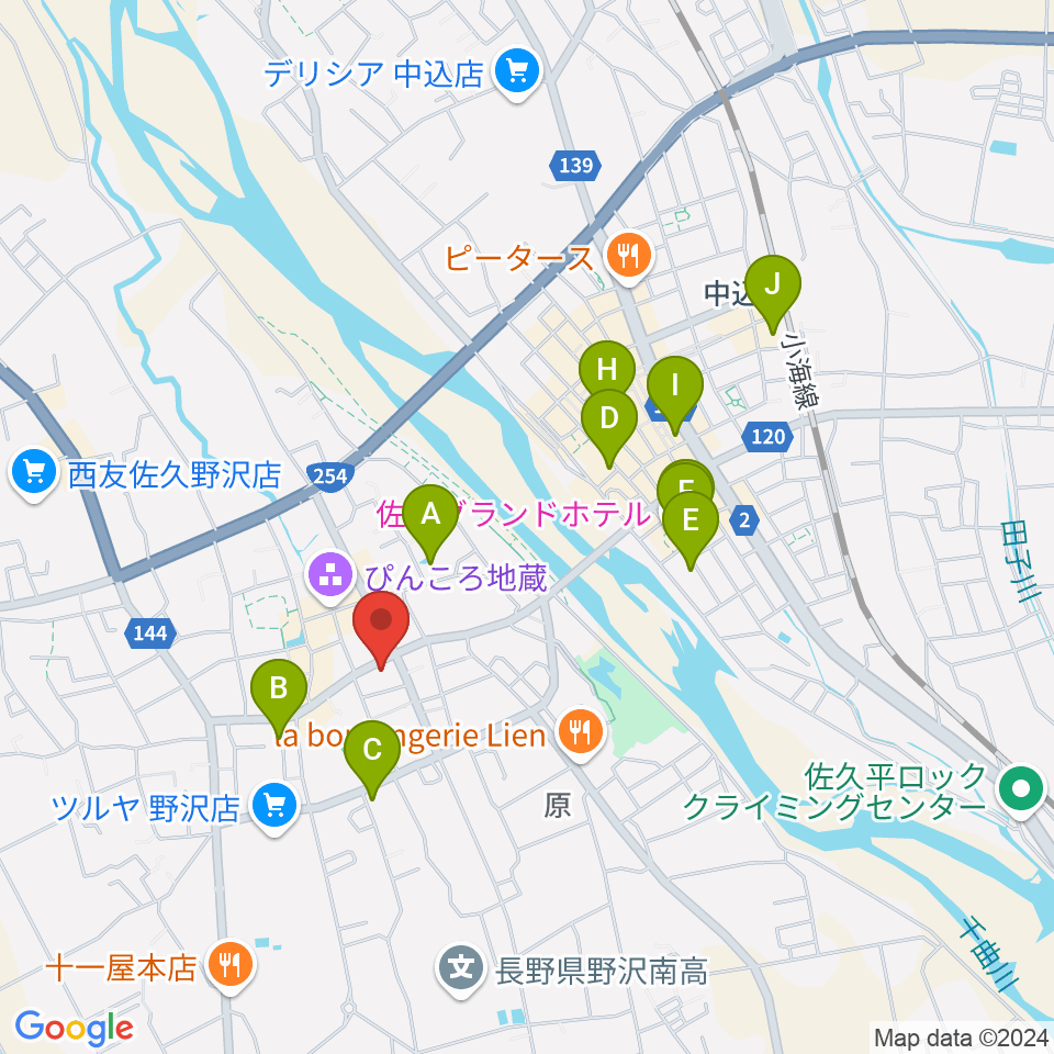 池田楽器店周辺のホテル一覧地図