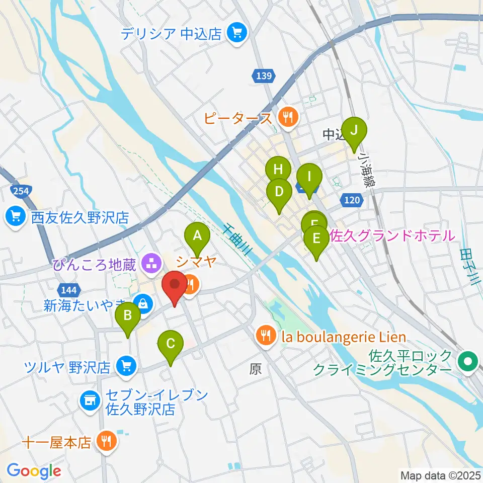 池田楽器店周辺のホテル一覧地図
