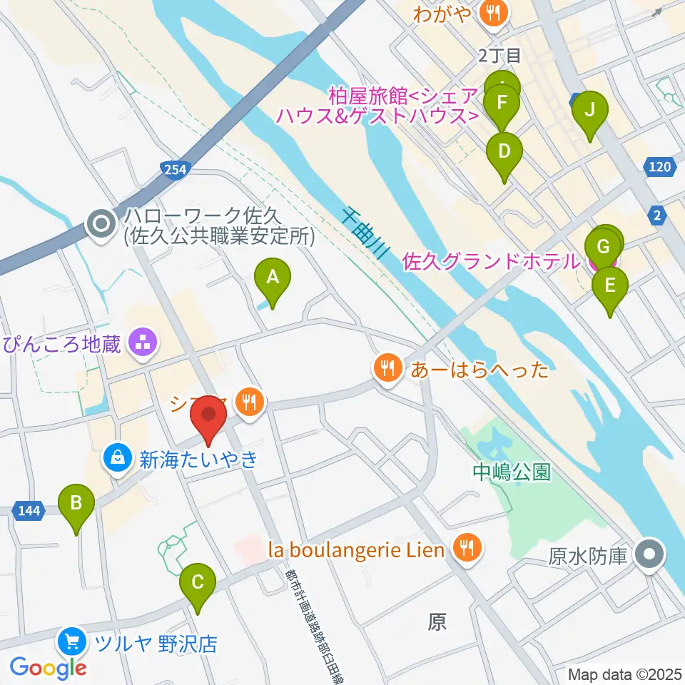 池田楽器店周辺のホテル一覧地図