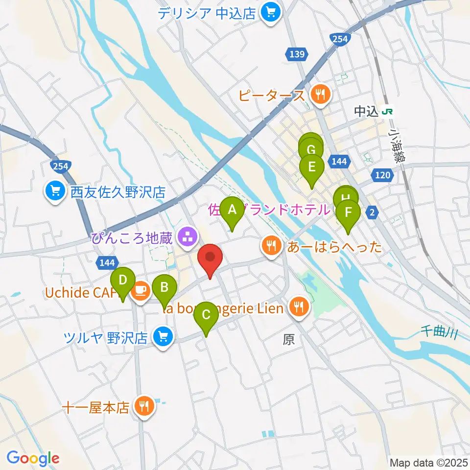 池田楽器店周辺のホテル一覧地図