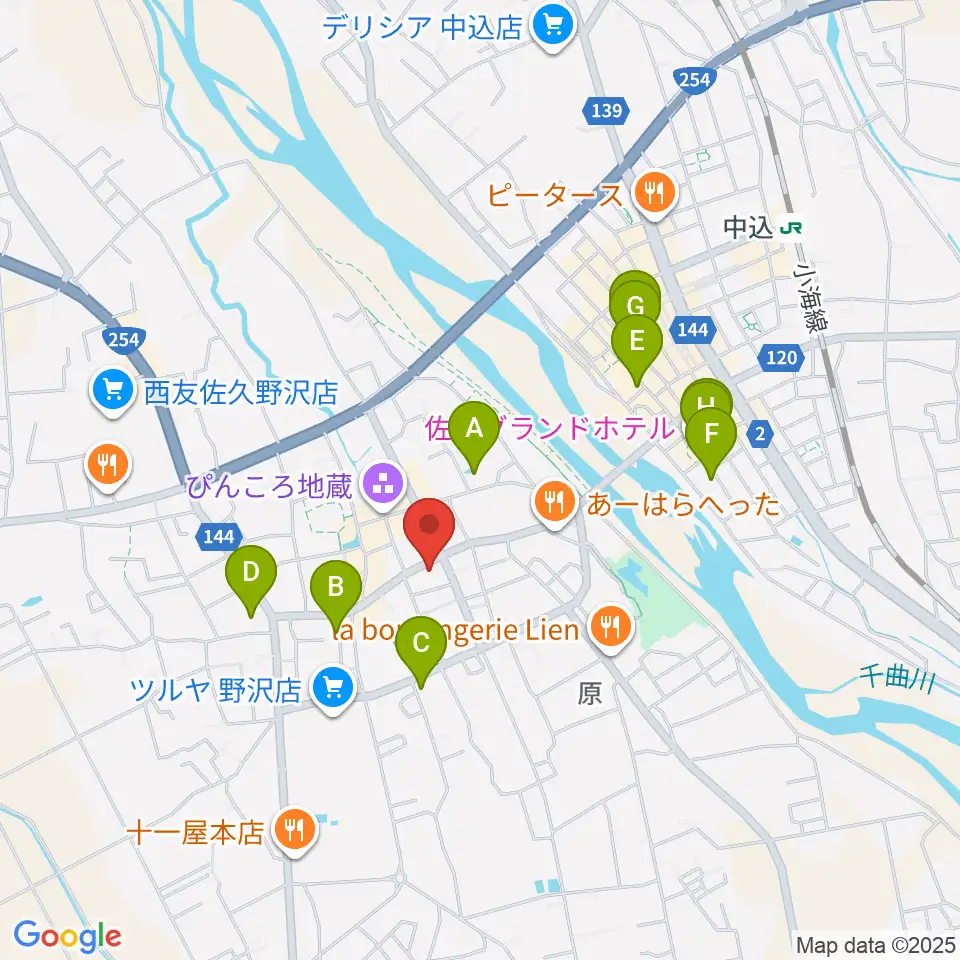 池田楽器店周辺のホテル一覧地図