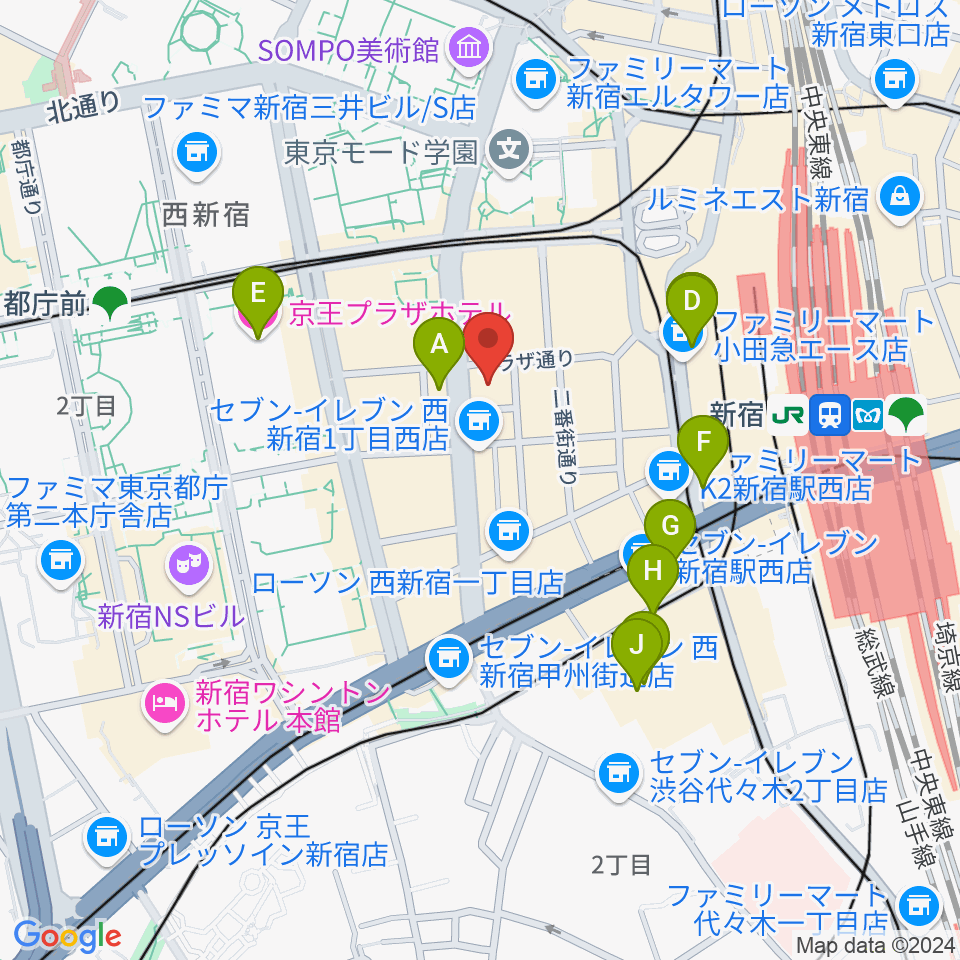 ドルチェ楽器管楽器アヴェニュー東京店周辺のホテル一覧地図