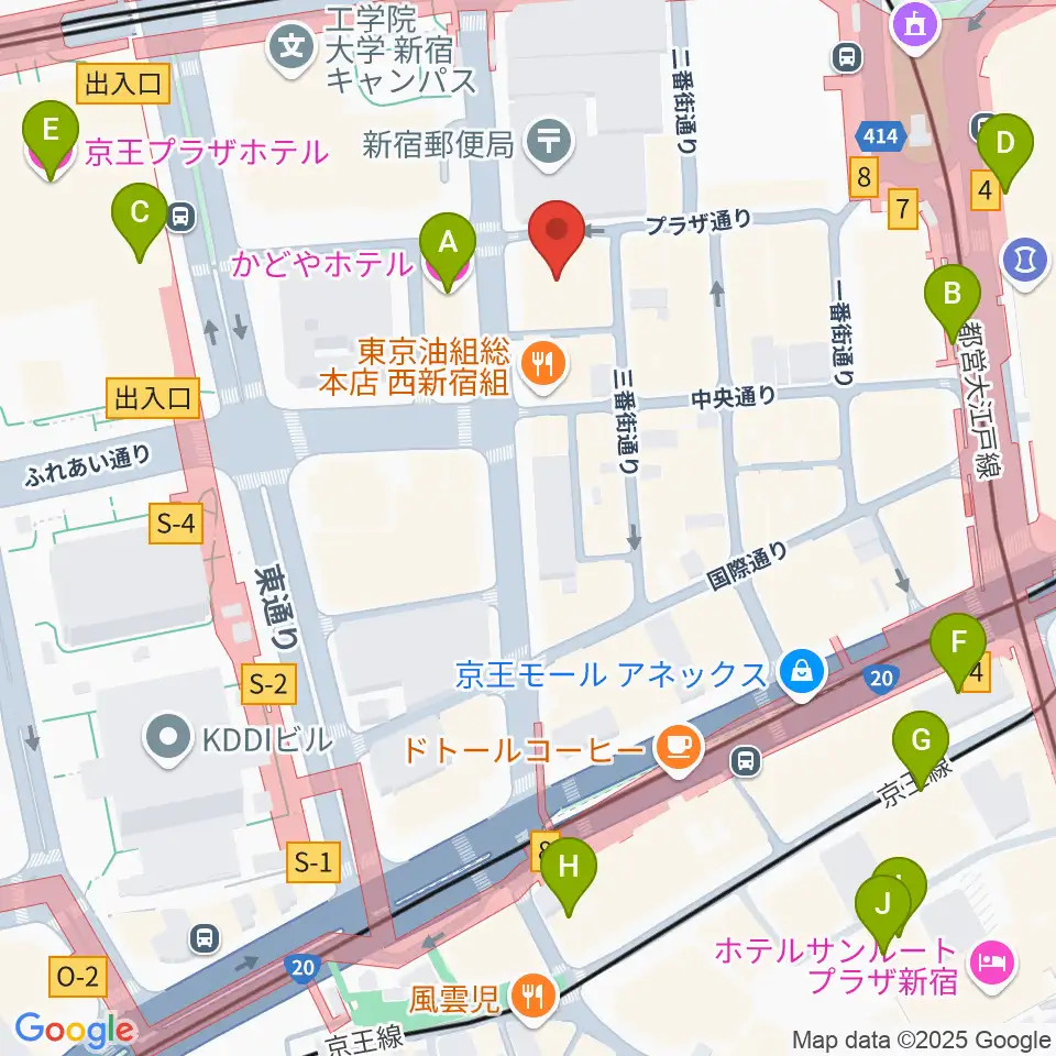 ドルチェ楽器管楽器アヴェニュー東京店周辺のホテル一覧地図