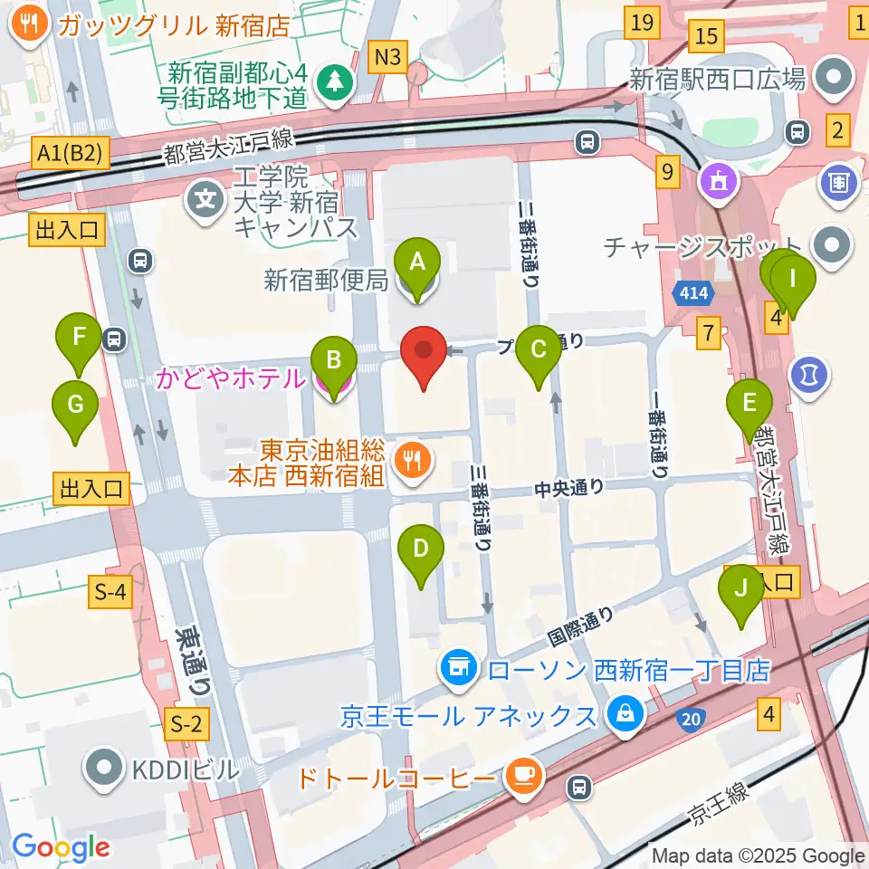 ドルチェ楽器管楽器アヴェニュー東京店周辺のホテル一覧地図