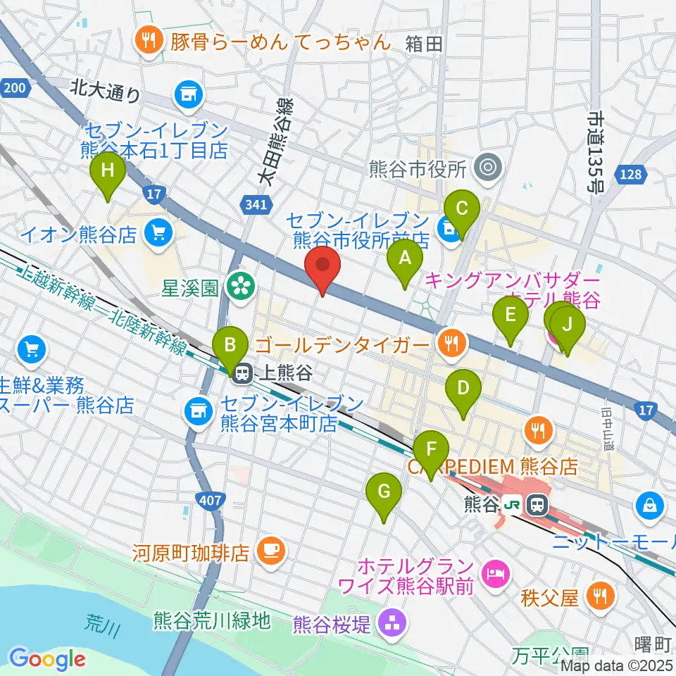 タニタ楽器 熊谷本店周辺のホテル一覧地図
