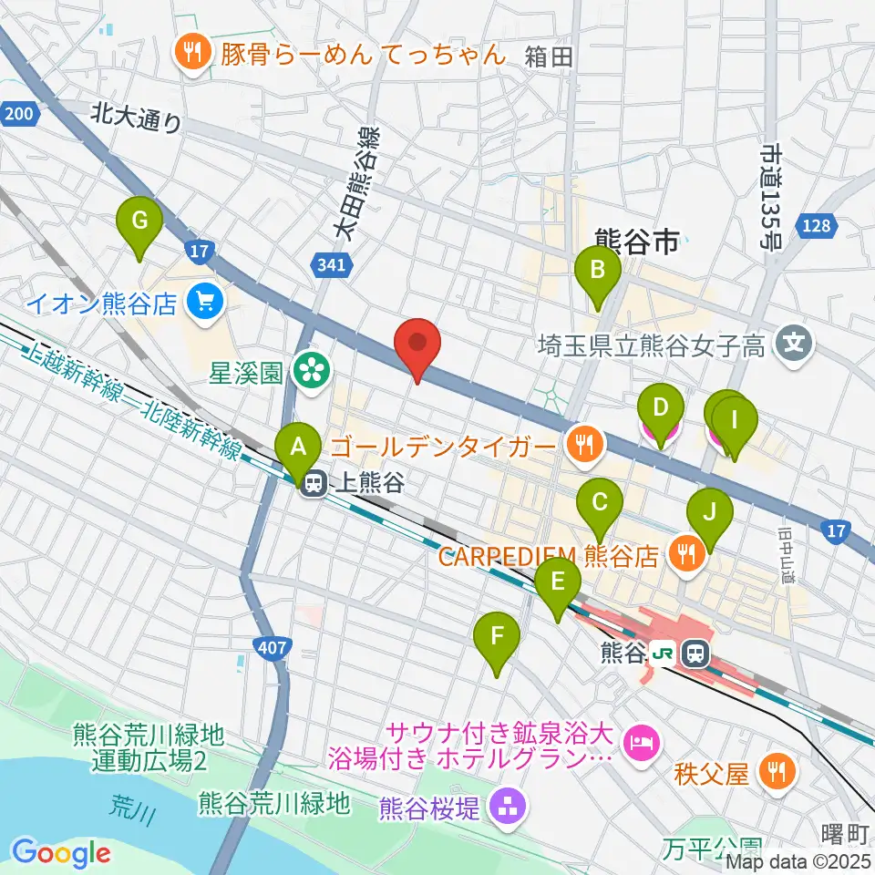 タニタ楽器 熊谷本店周辺のホテル一覧地図