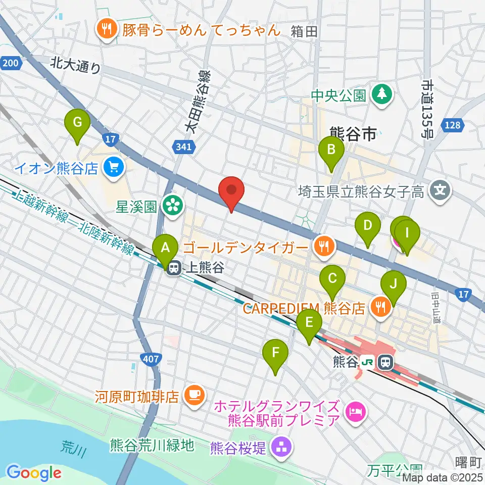 タニタ楽器 熊谷本店周辺のホテル一覧地図