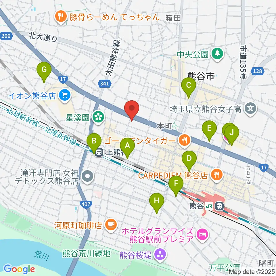 タニタ楽器 熊谷本店周辺のホテル一覧地図