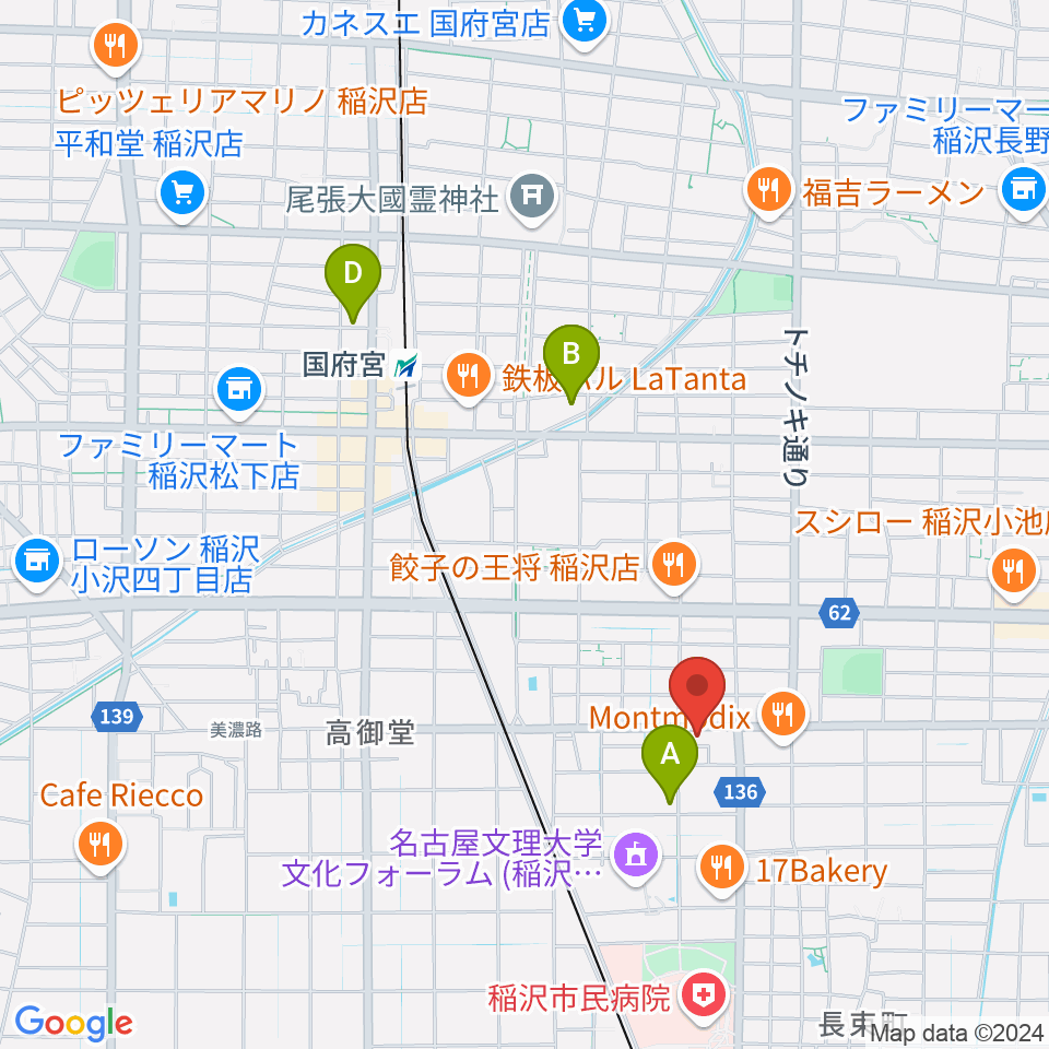 星川楽器周辺のホテル一覧地図