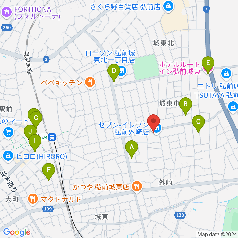 楽器のメリーゴーランド周辺のホテル一覧地図