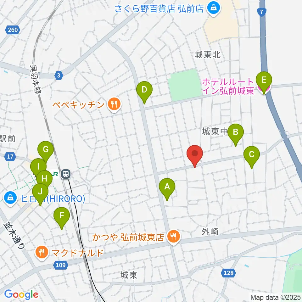 楽器のメリーゴーランド周辺のホテル一覧地図