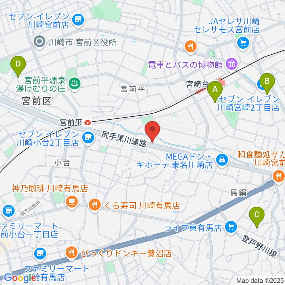 ギターシェルター周辺のホテル一覧地図