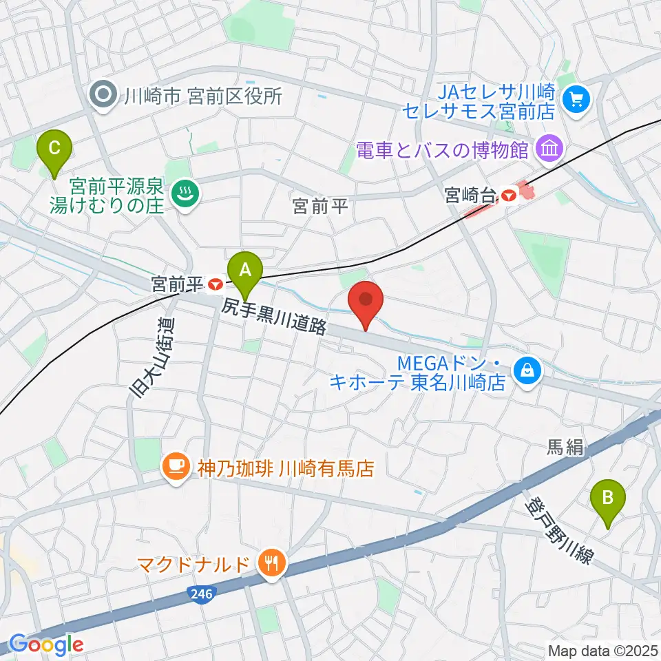 ギターシェルター周辺のホテル一覧地図