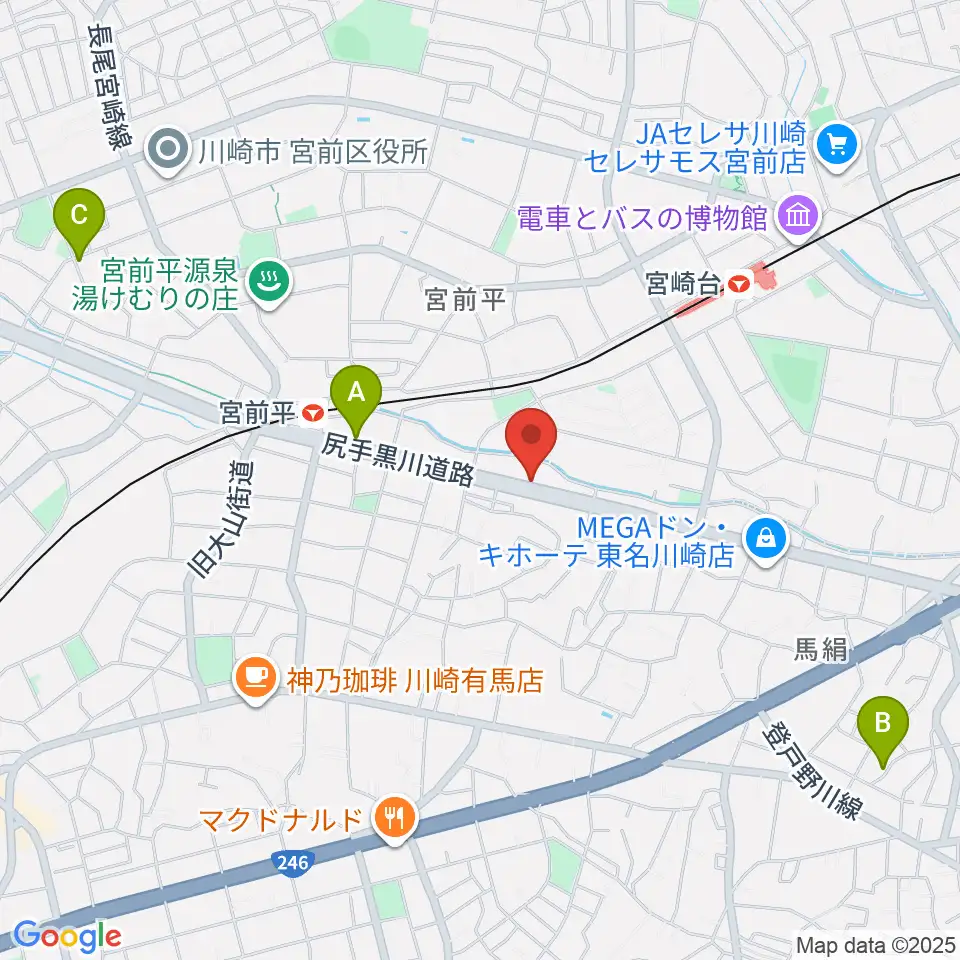 ギターシェルター周辺のホテル一覧地図