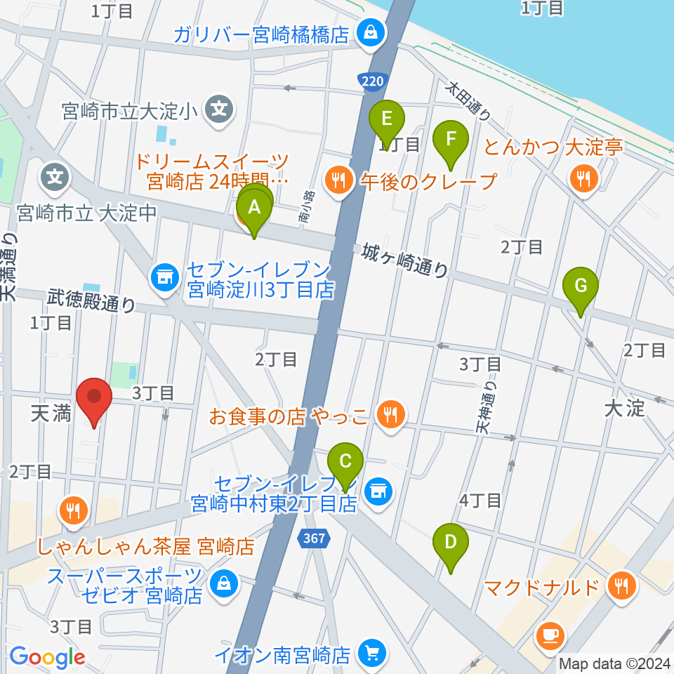 ピアノ音色工房周辺のホテル一覧地図