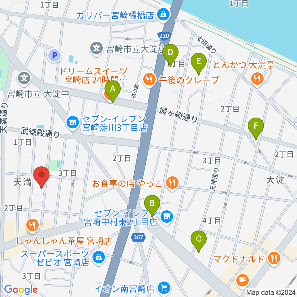 ピアノ音色工房周辺のホテル一覧地図