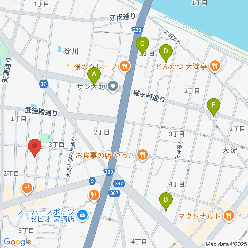 ピアノ音色工房周辺のホテル一覧地図