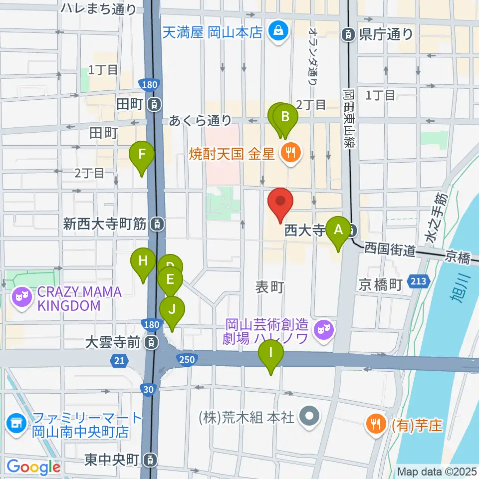 長谷川楽器ギターコロニー周辺のホテル一覧地図