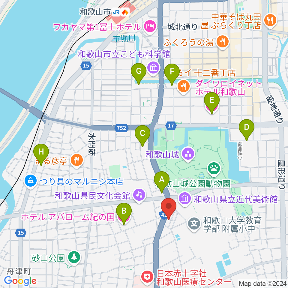 服部楽器周辺のホテル一覧地図