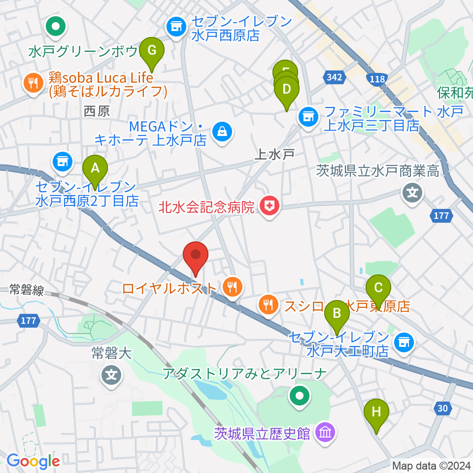 平山ピアノ社周辺のホテル一覧地図