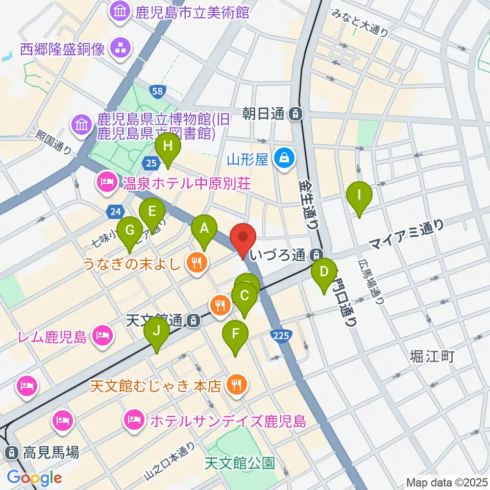 十字屋クロス周辺のホテル一覧地図