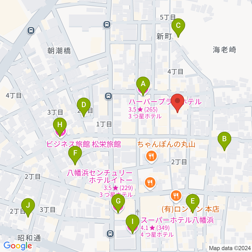 カジタ楽器店 八幡浜店周辺のホテル一覧地図